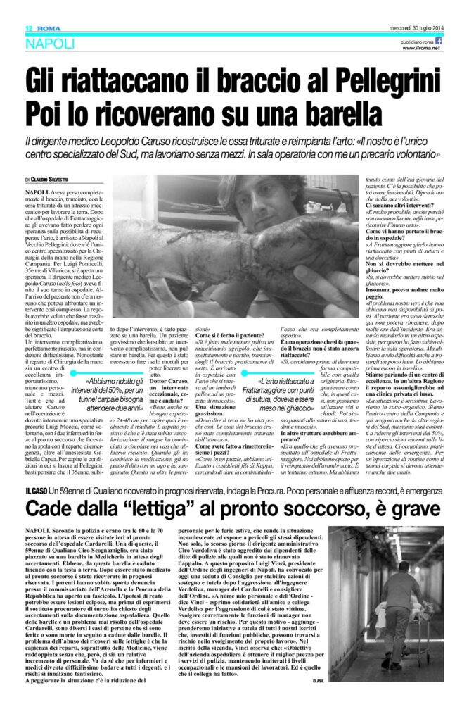 thumbnail of Gli riattaccano il braccio al Pellegrini 30 Luglio 2014